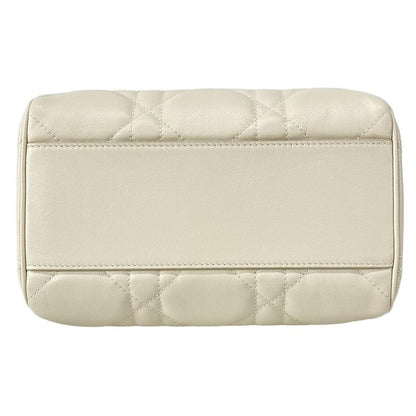 DIOR Christian Dior Handbag Excellent Condition Groove 20 Ivory Mini Boston