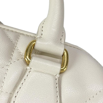 DIOR Christian Dior Handbag Excellent Condition Groove 20 Ivory Mini Boston