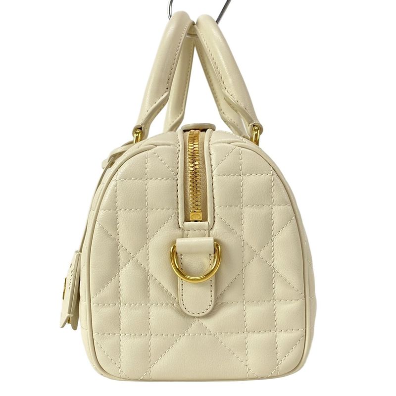 DIOR Christian Dior Handbag Excellent Condition Groove 20 Ivory Mini Boston