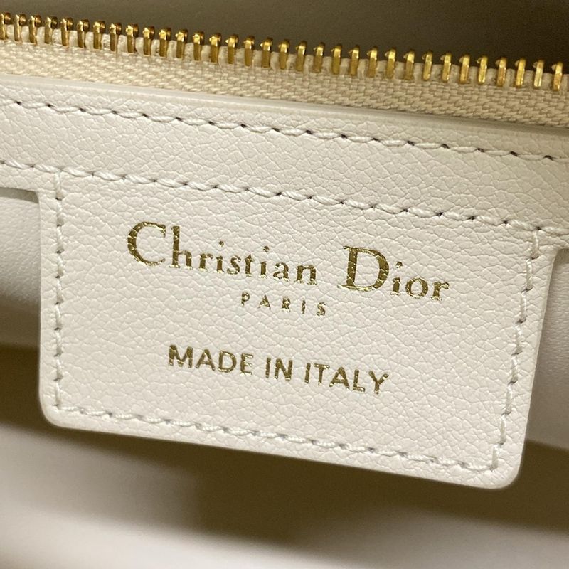 DIOR Christian Dior Handbag Excellent Condition Groove 20 Ivory Mini Boston