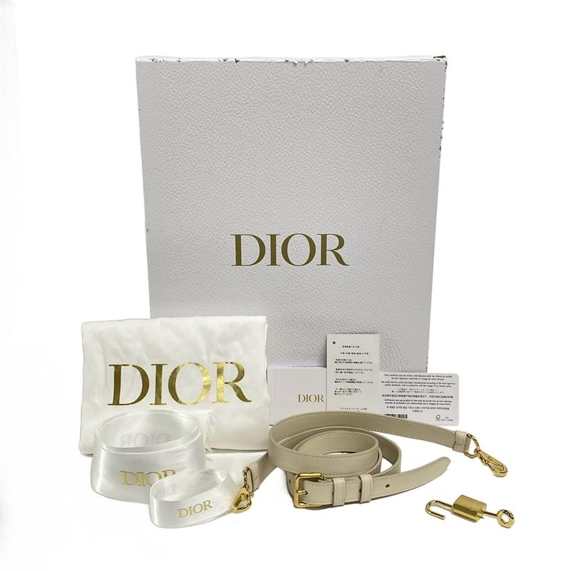 DIOR Christian Dior Handbag Excellent Condition Groove 20 Ivory Mini Boston