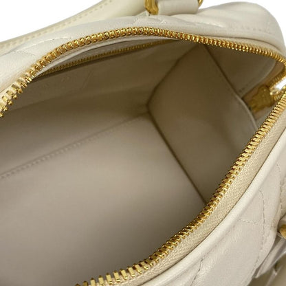 DIOR Christian Dior Handbag Excellent Condition Groove 20 Ivory Mini Boston