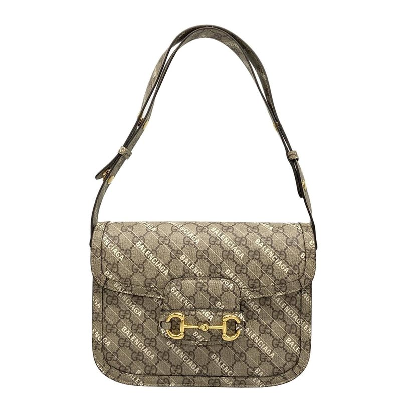 Gucci Shoulder Bag Similar GG Plus GG Supreme Horsebit 1955 602204 Beige X Dark