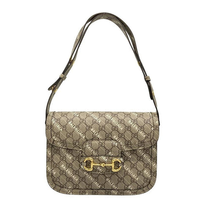 Gucci Shoulder Bag Similar GG Plus GG Supreme Horsebit 1955 602204 Beige X Dark