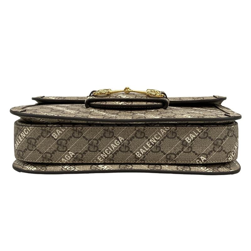 Gucci Shoulder Bag Similar GG Plus GG Supreme Horsebit 1955 602204 Beige X Dark