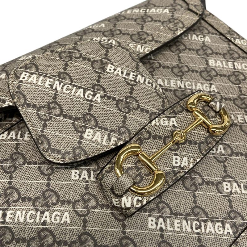 Gucci Shoulder Bag Similar GG Plus GG Supreme Horsebit 1955 602204 Beige X Dark