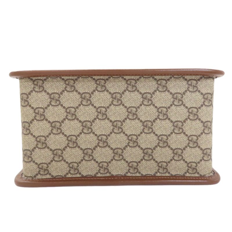 Gucci 645453 Horsebit 1955 GG Supreme 2WAY Handbag PVC Leather Women