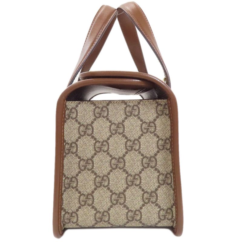 Gucci 645453 Horsebit 1955 GG Supreme 2WAY Handbag PVC Leather Women