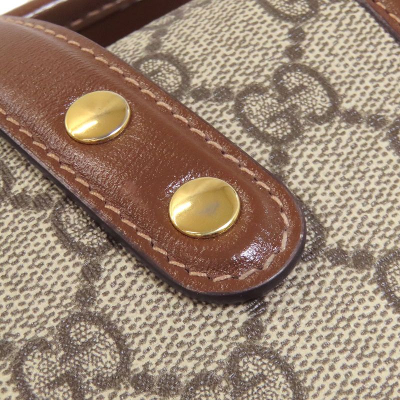 Gucci 645453 Horsebit 1955 GG Supreme 2WAY Handbag PVC Leather Women