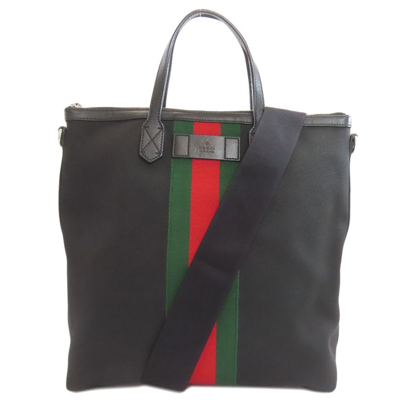 Gucci 368559 Sherry Line 2 Way Handbag Nylon Canvas Women
