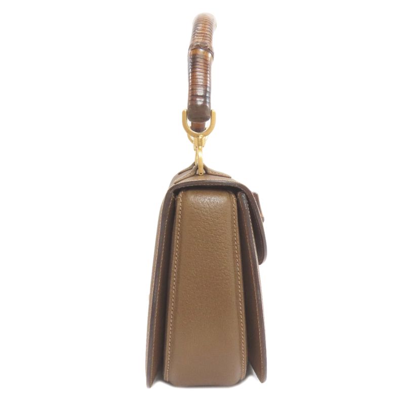 Gucci 000-29-0633 Bamboo Handle 2-way Handbag Calf Women