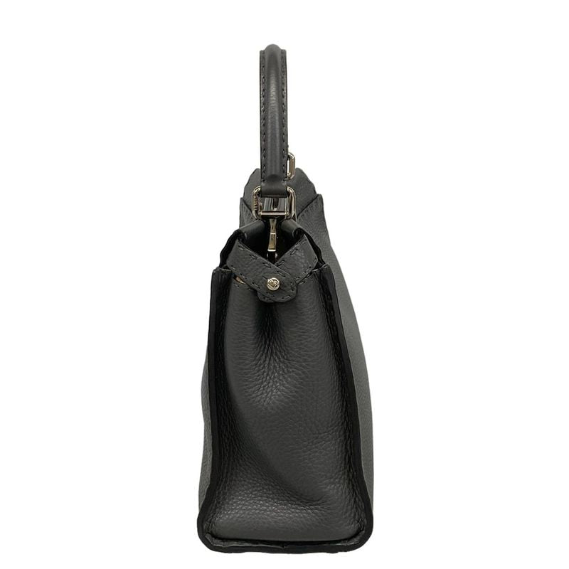 Fendi Handbag Peekaboo Iconic Medium Selleria 8bn290 Dark Grey Leather