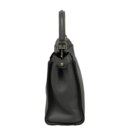 Fendi Handbag Peekaboo Iconic Medium Selleria 8bn290 Dark Grey Leather