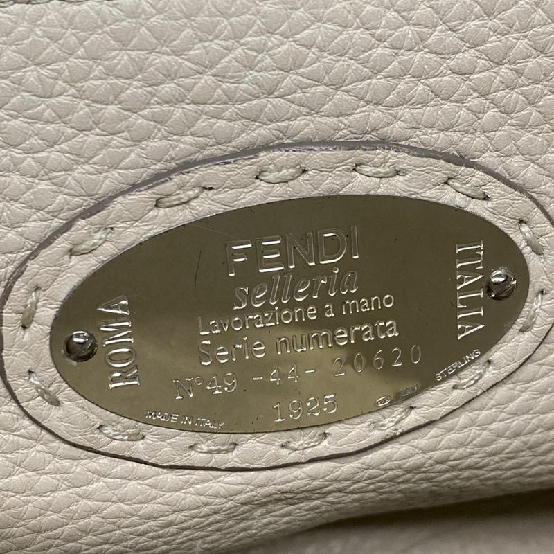 Fendi Handbag Peekaboo Iconic Medium Selleria 8bn290 Dark Grey Leather