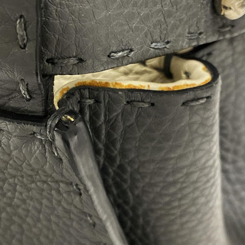 Fendi Handbag Peekaboo Iconic Medium Selleria 8bn290 Dark Grey Leather