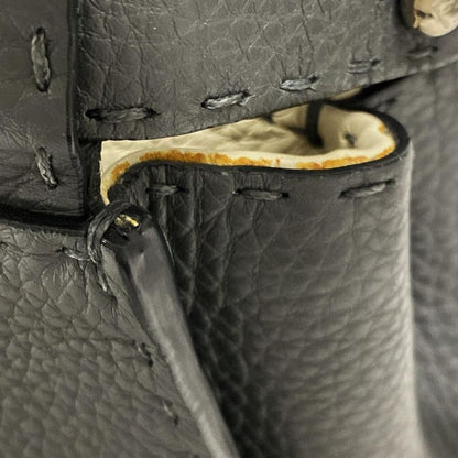 Fendi Handbag Peekaboo Iconic Medium Selleria 8bn290 Dark Grey Leather