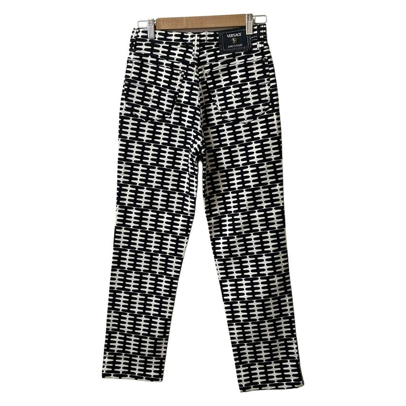 Versace Jeans Couture Pants Size 44 L Women's - White And Black Full Length