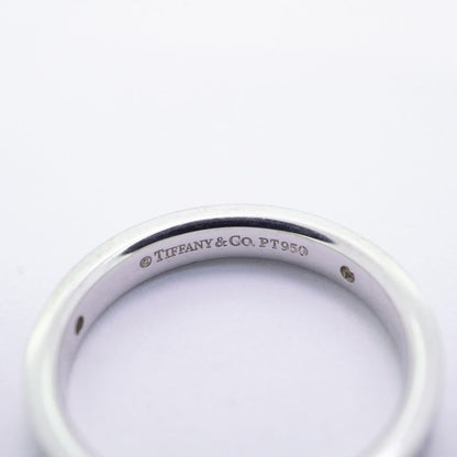 Tiffany & Co Ring Flat Band 3PD Pt950 Platinum Diamond #8 Ladies