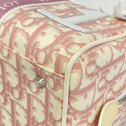 Christian Dior Handbag Trotter Flower PVC Pink White Silver Hardware Women