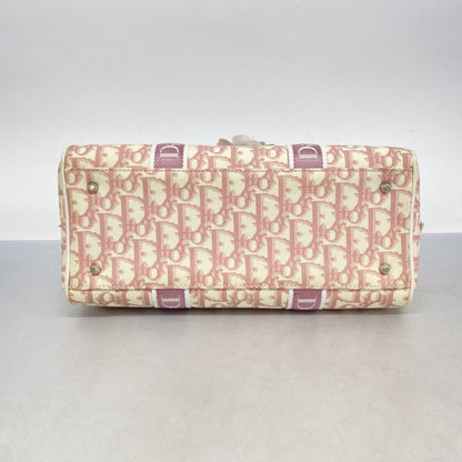Christian Dior Handbag Trotter Flower PVC Pink White Silver Hardware Women