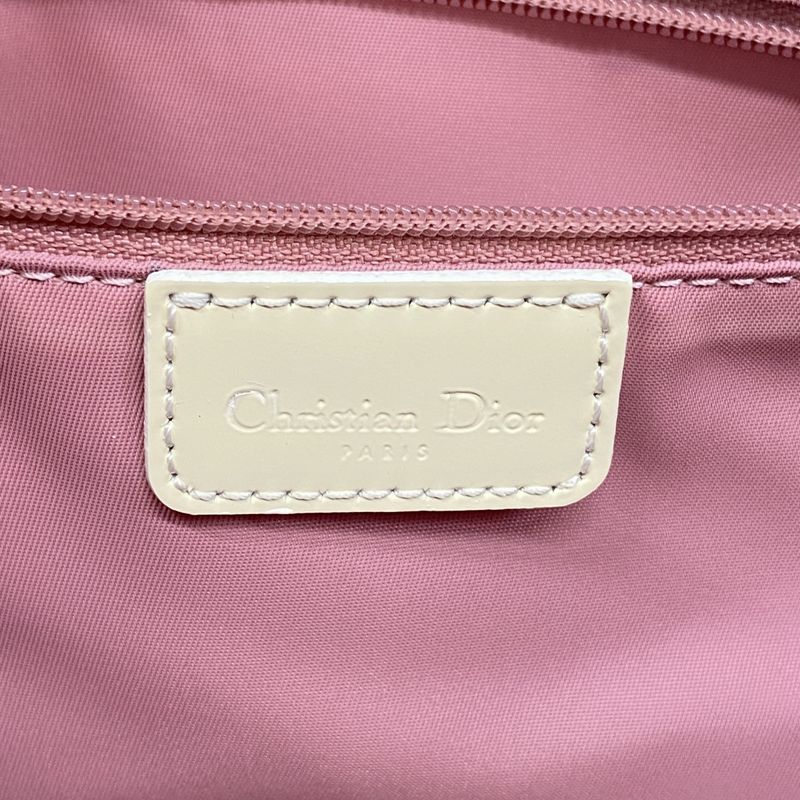 Christian Dior Handbag Trotter Flower PVC Pink White Silver Hardware Women