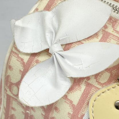 Christian Dior Handbag Trotter Flower PVC Pink White Silver Hardware Women