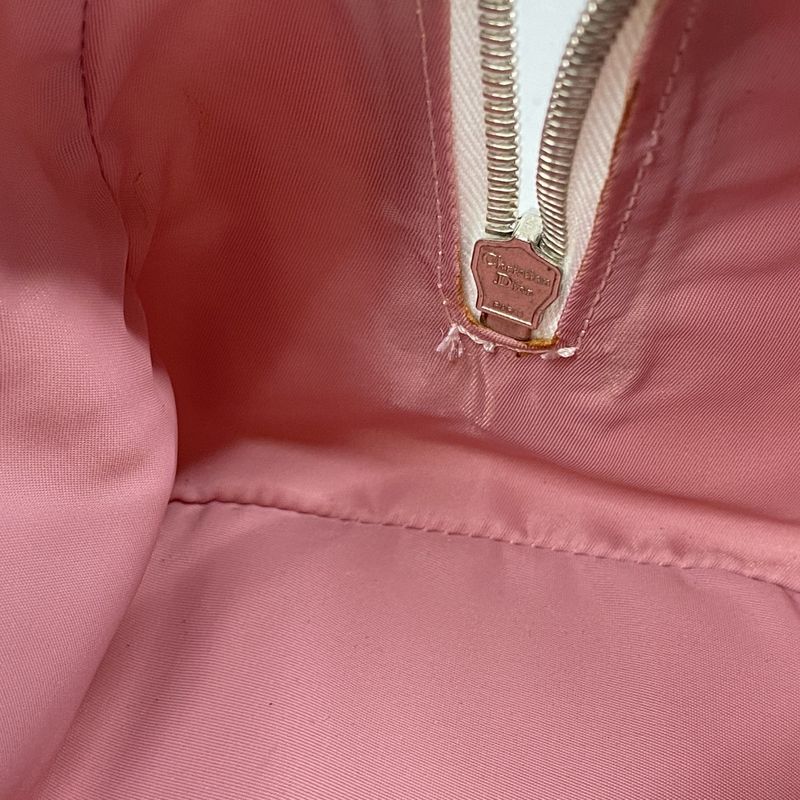 Christian Dior Handbag Trotter Flower PVC Pink White Silver Hardware Women