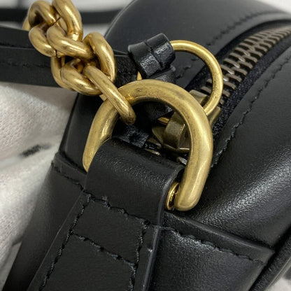 Gucci Shoulder Bag Ggmarmont 448065 Leather Black Gold Hardware Women