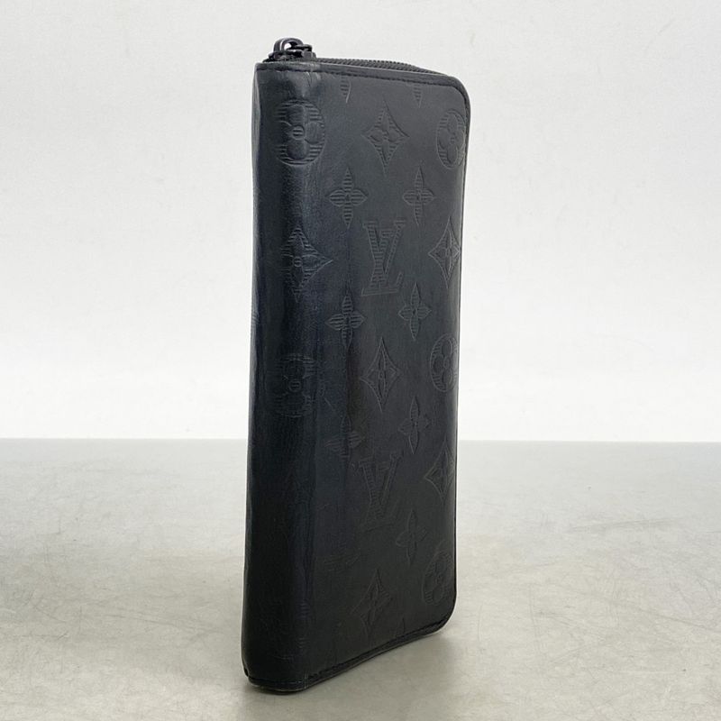 Louis Vuitton Long Wallet Monogram Shadow Zippy Wallet Vertical M62902 Black