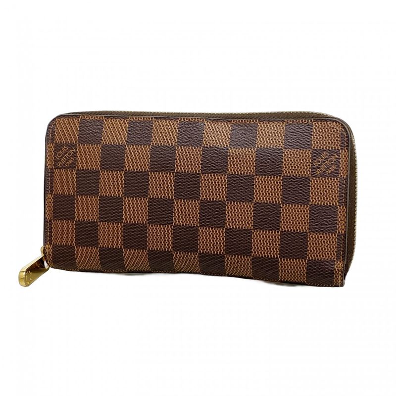 Louis Vuitton Long Wallet Damier Zippy Wallet N60015 Ebène Men Women Unisex