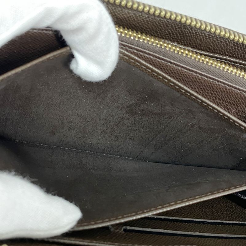 Louis Vuitton Long Wallet Damier Zippy Wallet N60015 Ebène Men Women Unisex