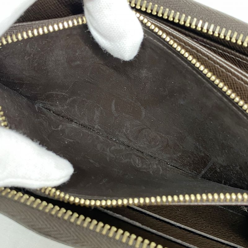 Louis Vuitton Long Wallet Damier Zippy Wallet N60015 Ebène Men Women Unisex