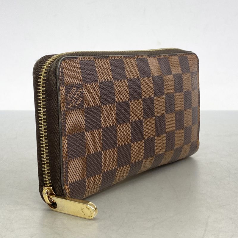 Louis Vuitton Long Wallet Damier Zippy Wallet N60015 Ebène Men Women Unisex