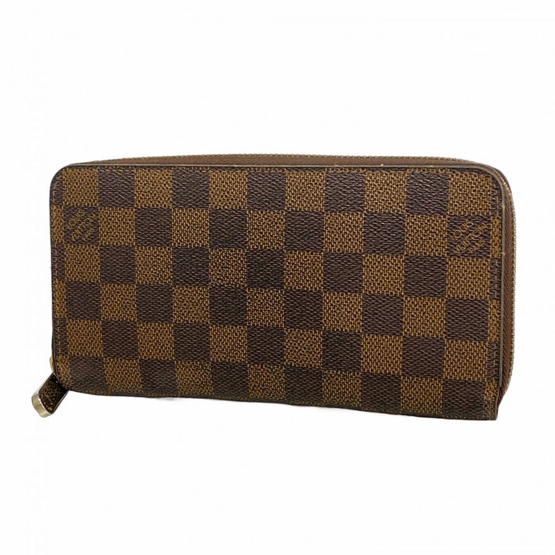Louis Vuitton Long Wallet Damier Zippy Wallet N60015 Ebène Men Women Unisex