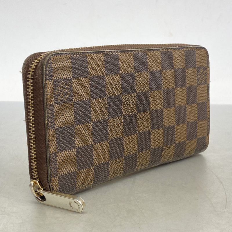 Louis Vuitton Long Wallet Damier Zippy Wallet N60015 Ebène Men Women Unisex