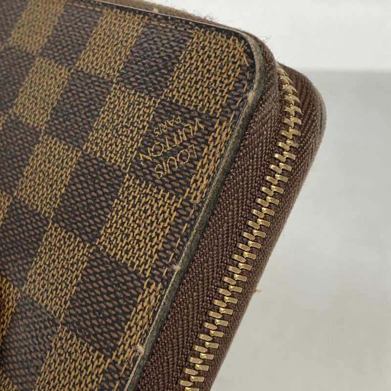 Louis Vuitton Long Wallet Damier Zippy Wallet N60015 Ebène Men Women Unisex