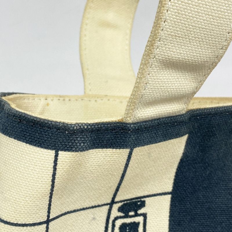 Chanel Tote Bag Windows Canvas Black White Chien Pan Gold Hardware Women's