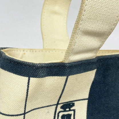 Chanel Tote Bag Windows Canvas Black White Chien Pan Gold Hardware Women's