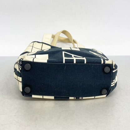 Chanel Tote Bag Windows Canvas Black White Chien Pan Gold Hardware Women's