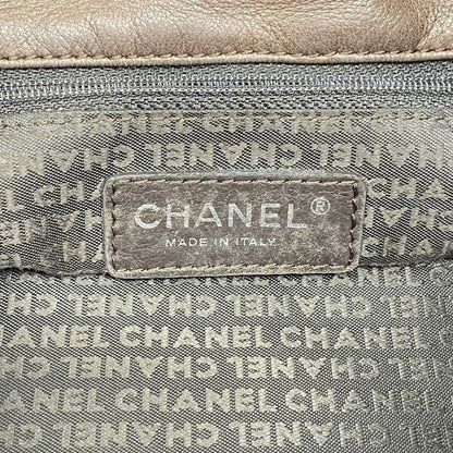 Chanel Shoulder Bag Matelasse Sparkle Leather Brown Silver Hardware Women