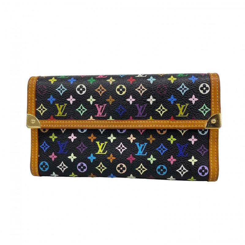 Louis Vuitton Trifold Long Wallet Monogram Multicolor Porte Trésor International