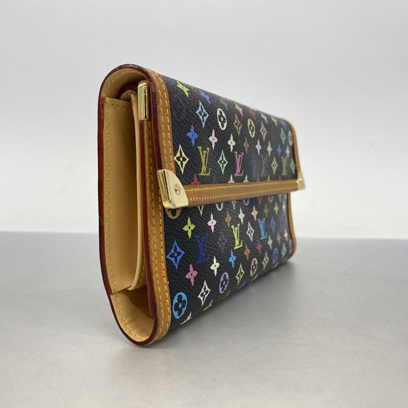 Louis Vuitton Trifold Long Wallet Monogram Multicolor Porte Trésor International