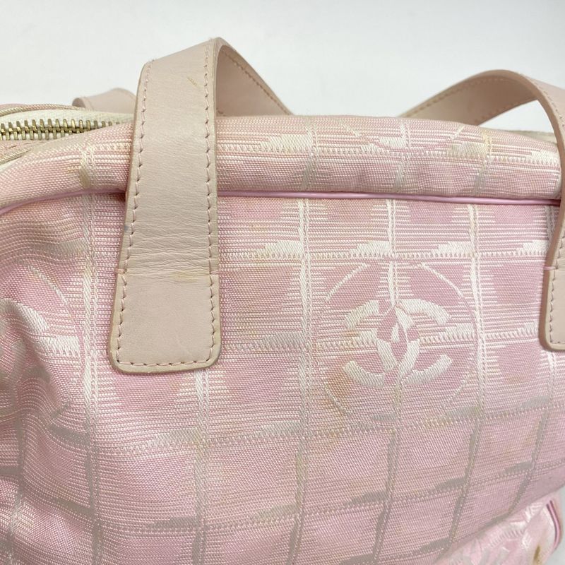 Chanel Handbag New Travel Nylon Pink Silver Chien Pan Gold Hardware 2way Bag