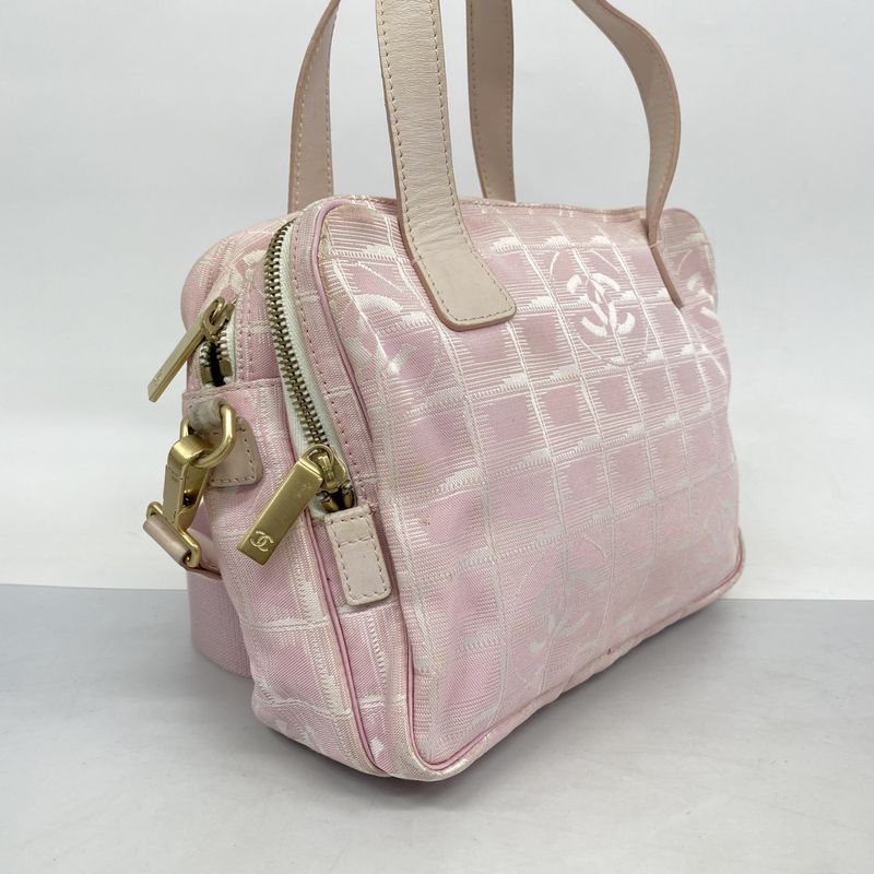 Chanel Handbag New Travel Nylon Pink Silver Chien Pan Gold Hardware 2way Bag