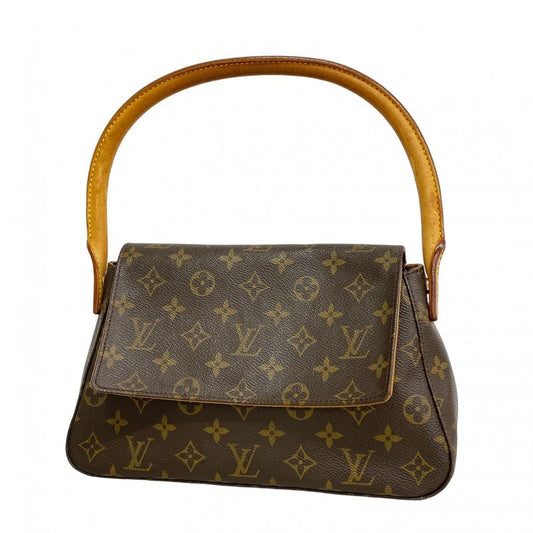 Louis Vuitton Shoulder Bag Monogram Mini Looping M51147 Brown Ladies