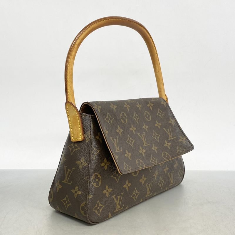 Louis Vuitton Shoulder Bag Monogram Mini Looping M51147 Brown Ladies