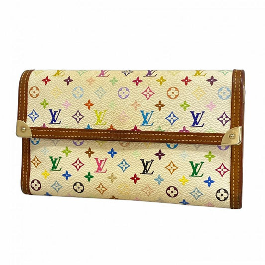 Louis Vuitton Trifold Long Wallet Monogram Multicolor Porte Trésor International