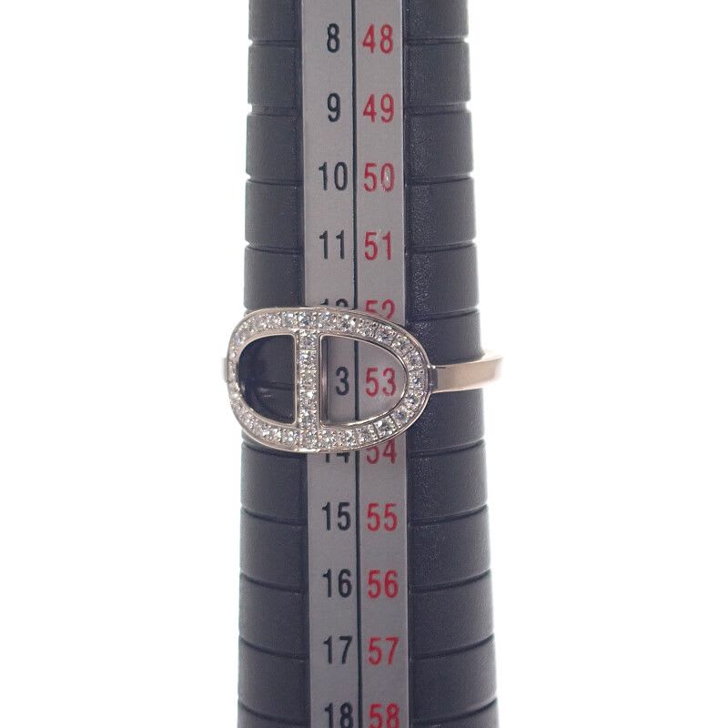 Hermes Chaine D'ancre Contour MM #53 no 13 B Ring 18Kwhite Gold Diamond