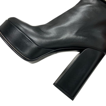 Louis Vuitton Fameline Monogram Boots Short Boots Shoes Leather Patent Black