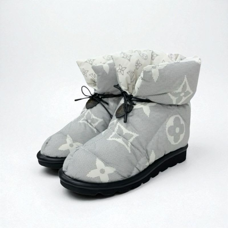 Louis Vuitton Pillow Line Monogram Boots Short Shoes Nylon White Black